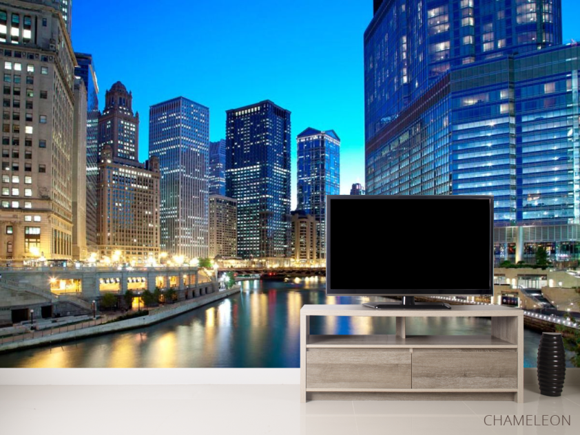 Фотообои Дома, вода, вечер - 2