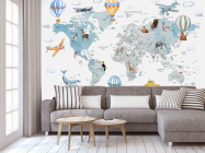 Фотообои Голубая карта с шарами на украинском - 3