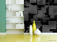 Фотошпалери Фотошпалери Чорні лакові куби - 3