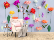 Фотообои объёмные искуственные цветы - 4