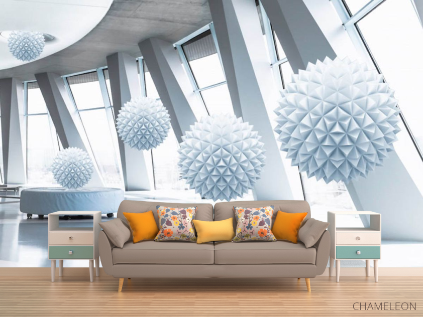 Фотообои Сферы 3д в комнате - 1