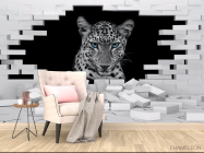 3д фотообои Леопард - 4