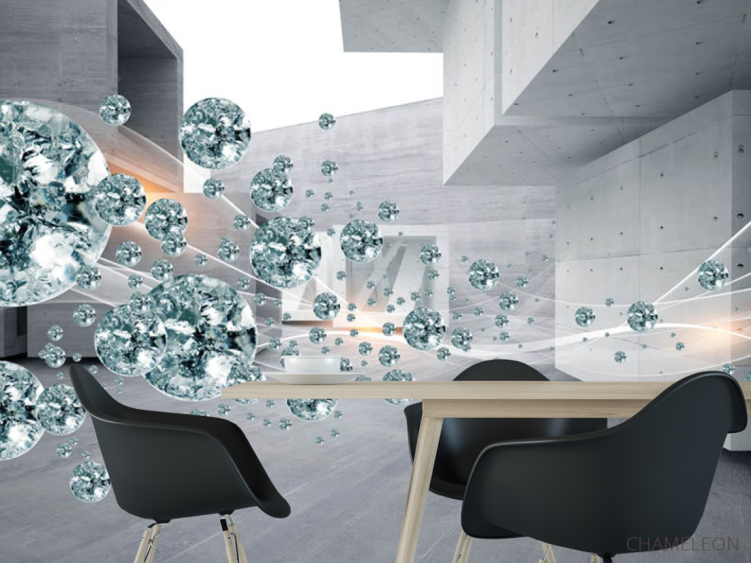 Фотошпалери 3д тунель з діамантами - 1