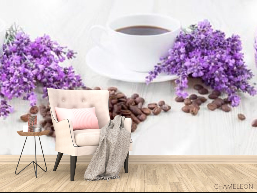 Фотообои в кухню Кофе, цветы - 4