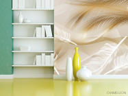 Фотошпалери Векторні пір'я коричневі - 3