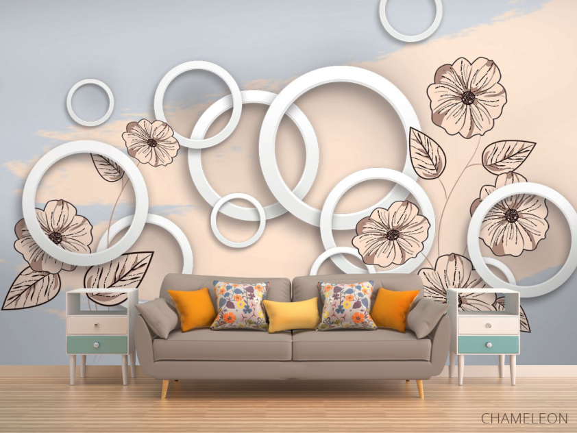 Фотообои 3д векторные цветы - 1