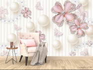 Фотообои Розовые брошки - 4