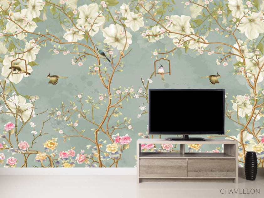 Фотообои Птицы и ветки в японском стиле - 2