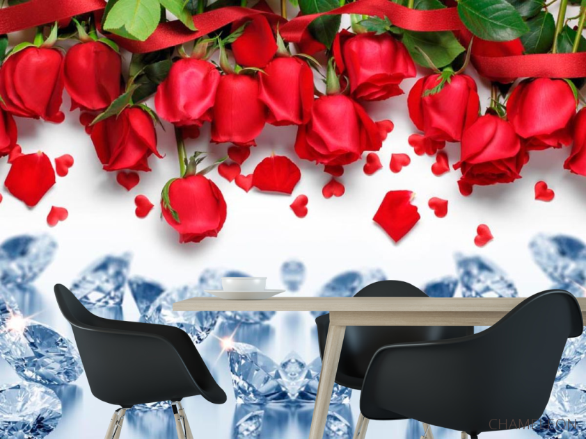 Фотошпалери Троянда з алмазом - 1