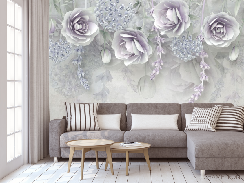 3д фотообои 3д цветы - 3