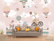 Фотообои Жирафик и воздушные шары - 1