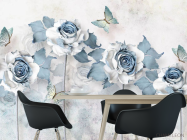 Фотошпалери 3D Блакитні троянди - 1