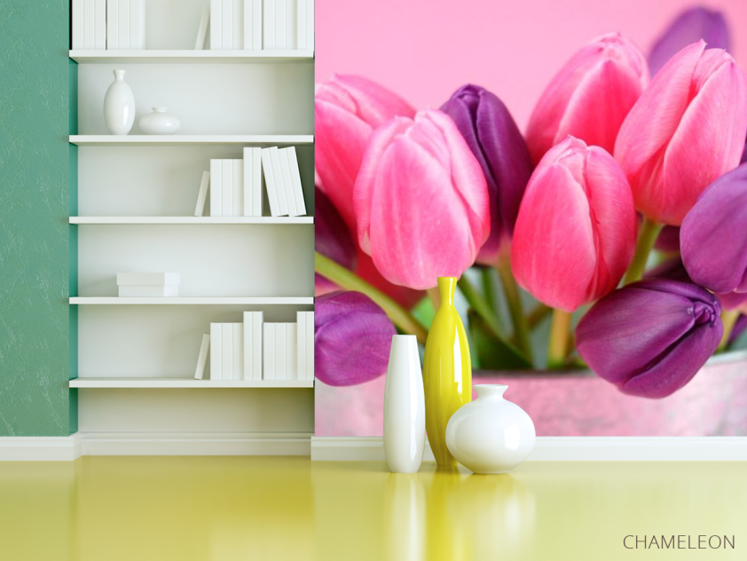 Фотошпалери Рожеві та фіолетові тюльпани - 3