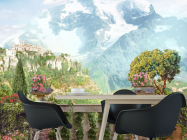 Фотообои Фреска балкон  с видом на горы - 1