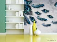 Фотошпалери Бірюзові пір'я - 3