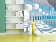 Фотошпалери Коридор з кулями та вікном - 3