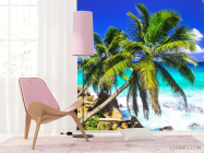 Фотошпалери дві пальми над блакитним морем - 4