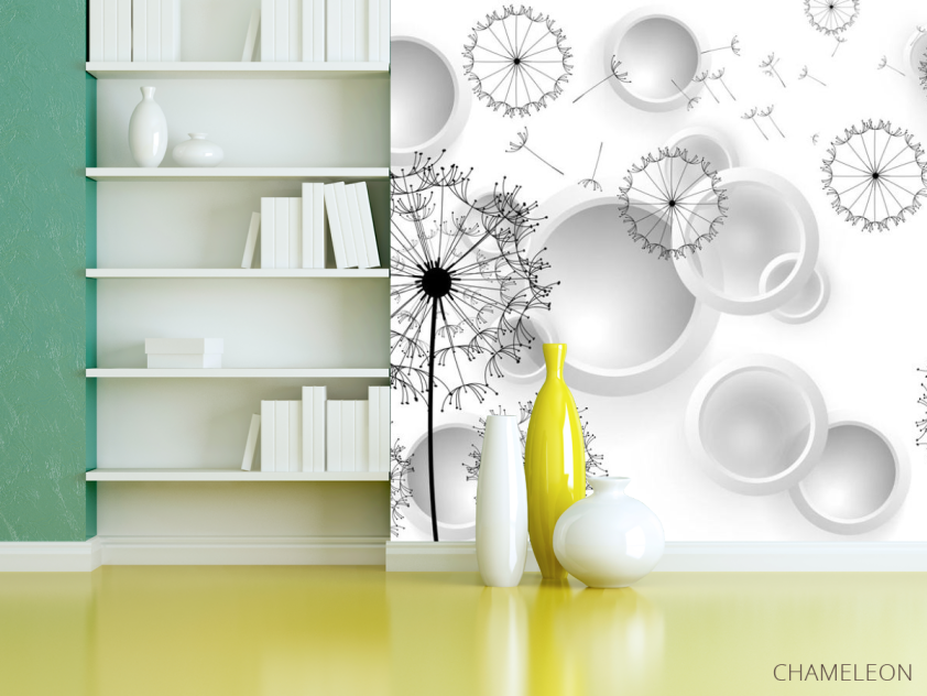 Фотошпалери Векторні 3д кульбаби - 3