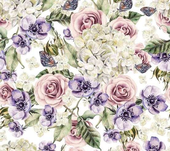 Фотообои цветы акварелью Фотообои цветы акварелью 21292