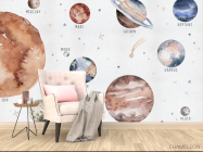 Фотообои Планеты акварельные - 4