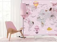 Фотошпалери дитяча карта світу - 4
