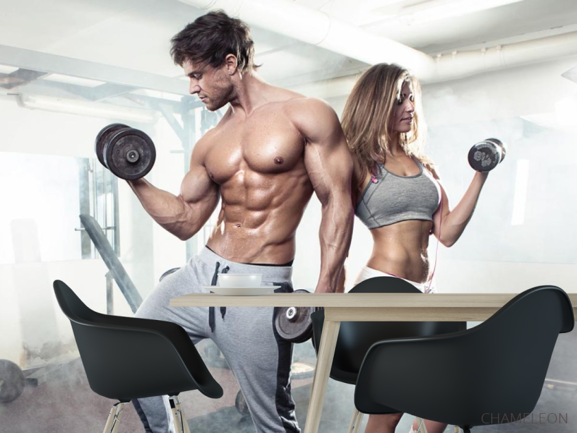 Фотошпалери фітнес хлопець і дівчина - 1