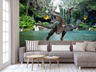 Фотообои Динозавр у водопада - 3