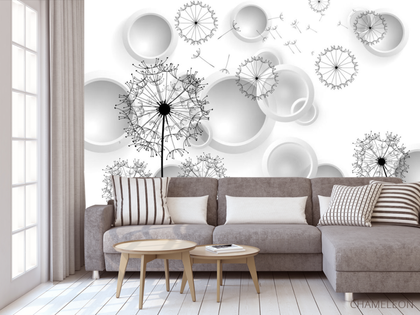 Фотообои Векторные 3д одуванчики - 3