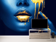 Фотообои Арт губы и золото - 2