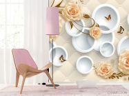 Фотошпалери Жовті троянди і кола - 4