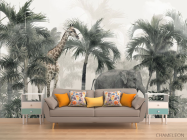 Фотообои Пальмы и тропические животные - 1