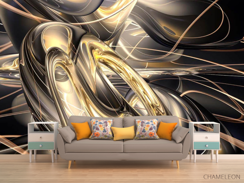 Фотообои Золотая абстракция с еффектом 3д - 1