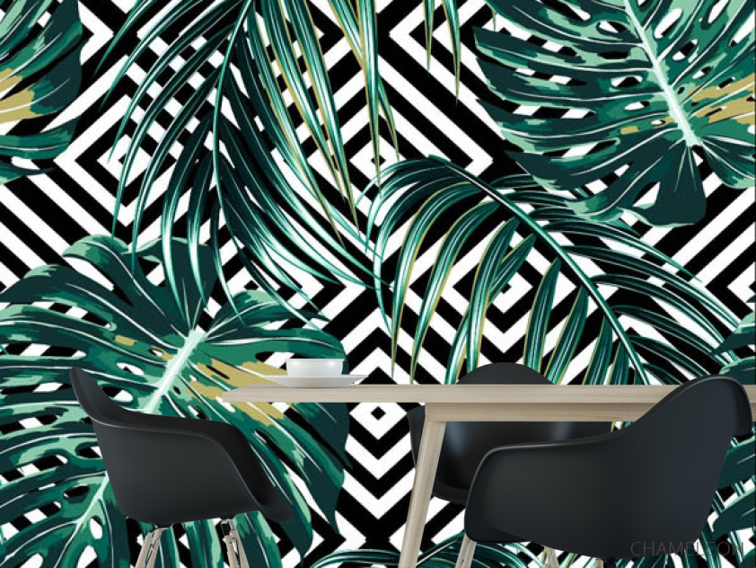 Фотошпалери ромби і листя - 1