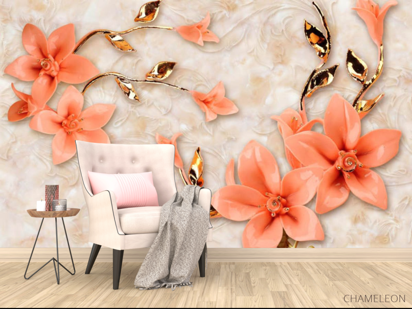 Фотообои современные 3D Стерео цветы - 4