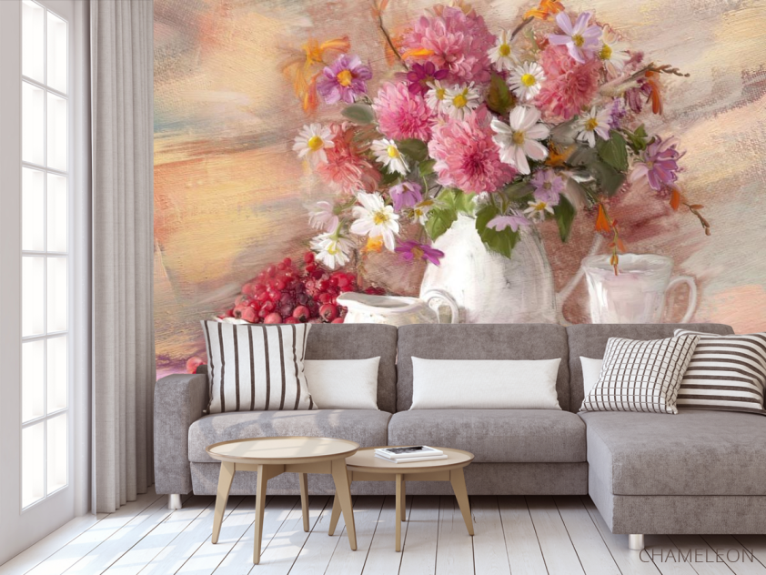 Фотообои картина цветы в вазе - 3
