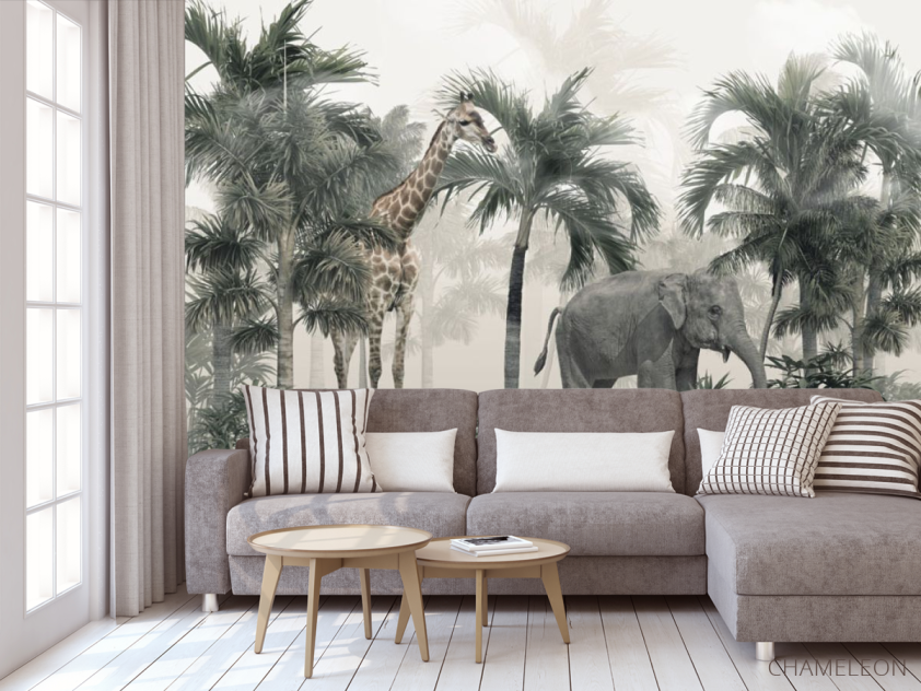 Фотообои Пальмы и тропические животные - 3