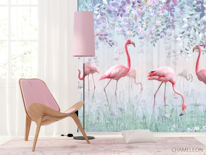 Фотошпалери Фламінго і зелень - 4