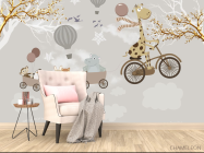 Фотообои Лисички на воздушных шариках - 4