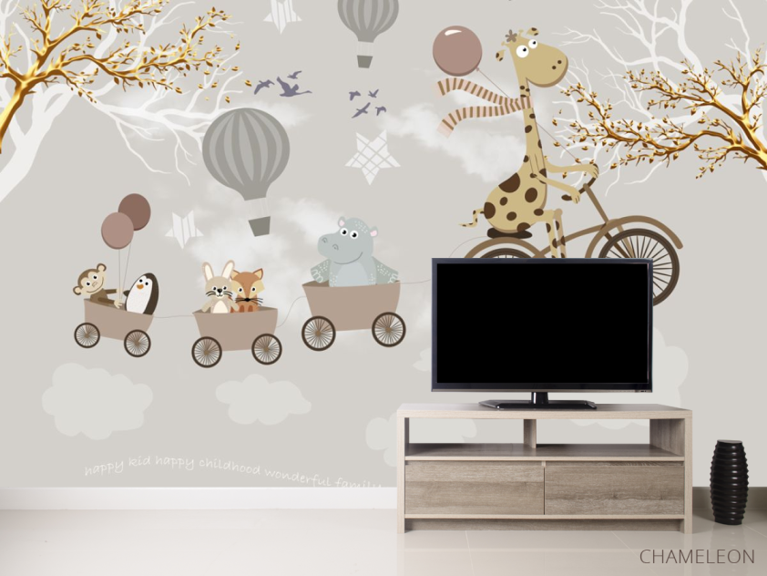 Фотообои Лисички на воздушных шариках - 2