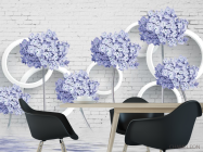 Фотошпалери 3д квіти блакитні - 1