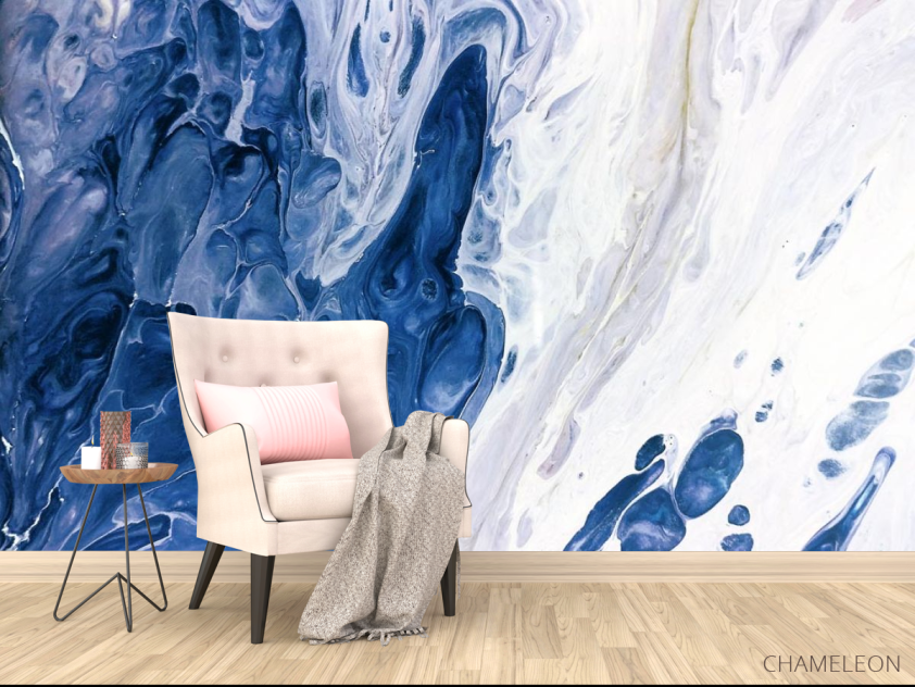 Фотообои синие и белые разводы - 4