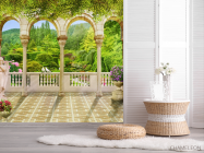 Фотошпалери голуби на кам'яної арки - 2