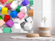 Фотошпалери різнокольорові Куби - 2