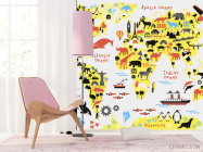 Фотошпалери карта дитяча з тваринами - 4