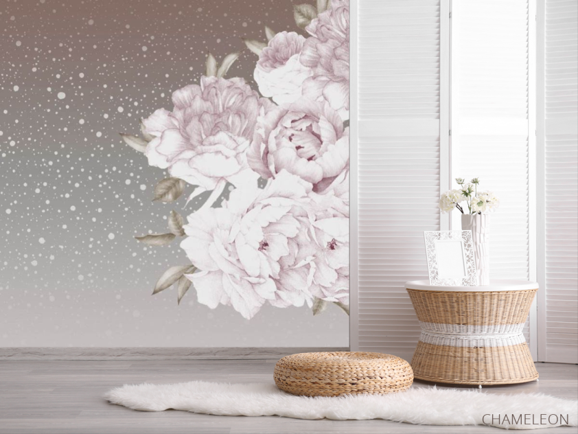 Фотошпалери Квіти на бежевому тлі - 2