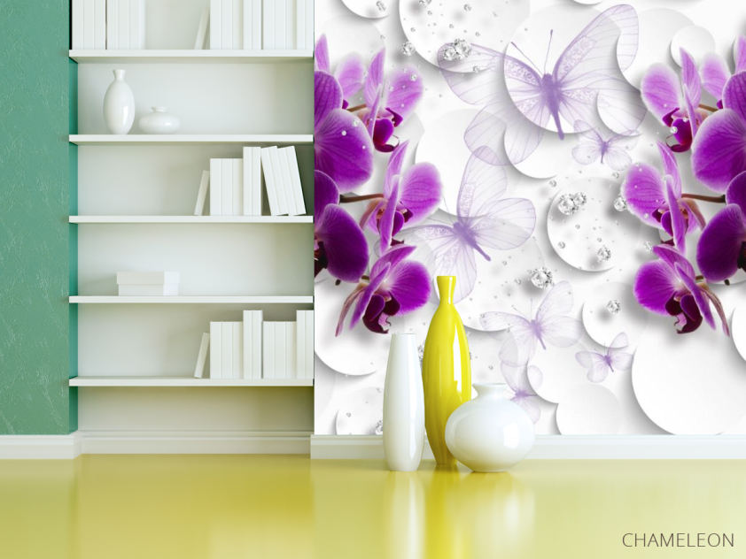 Фотошпалери Фіолетові орхідеї 3д - 3