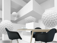 Фотошпалери сірі сфери 3д - 1