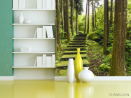 Фотошпалери зелені сходи в лісі - 3