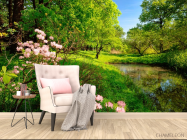 Фотообои Цветочки и лес - 4