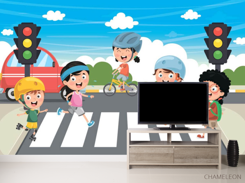 Фотообои Дети на дороге - 2